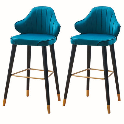 Glam Upholstered Counter Height Stool Adjustable Height Bar Stool Blue 2 Piece Set Clearhalo 'Bar Furniture' 'Bar Stools' 'bar_stools' 'furn' 'furn_bar_stools' 'Furniture' 'Kitchen & Dining Furniture' 5302679
