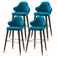 Glam Upholstered Counter Height Stool Adjustable Height Bar Stool Blue 4 Piece Set Clearhalo 'Bar Furniture' 'Bar Stools' 'bar_stools' 'furn' 'furn_bar_stools' 'Furniture' 'Kitchen & Dining Furniture' 5302680