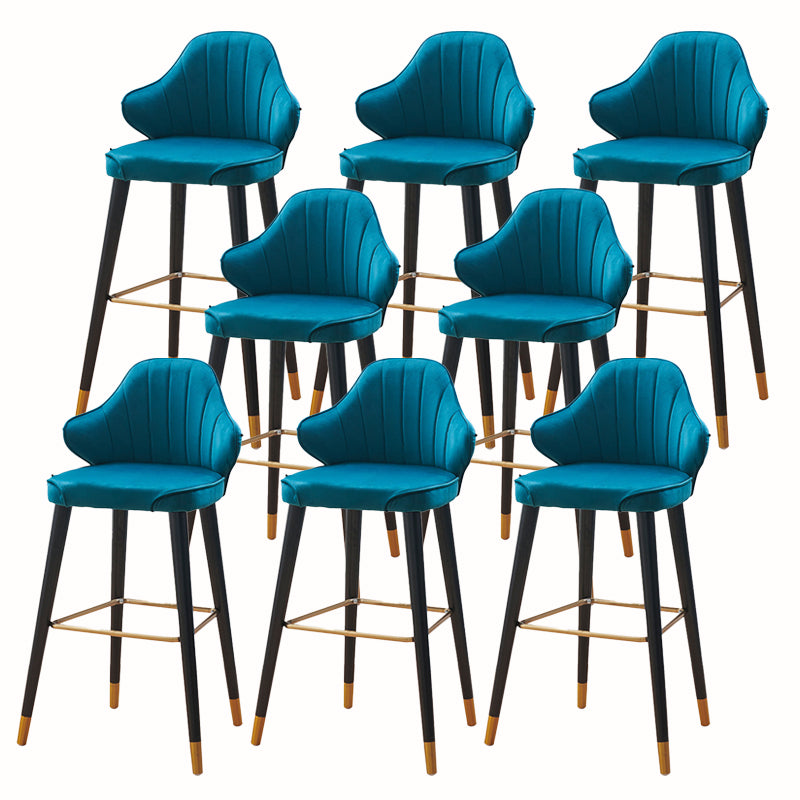 Glam Upholstered Counter Height Stool Adjustable Height Bar Stool Blue 8 Piece Set Clearhalo 'Bar Furniture' 'Bar Stools' 'bar_stools' 'furn' 'furn_bar_stools' 'Furniture' 'Kitchen & Dining Furniture' 5302684