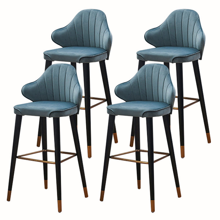 Glam Upholstered Counter Height Stool Adjustable Height Bar Stool Light Blue 4 Piece Set Clearhalo 'Bar Furniture' 'Bar Stools' 'bar_stools' 'furn' 'furn_bar_stools' 'Furniture' 'Kitchen & Dining Furniture' 5302688