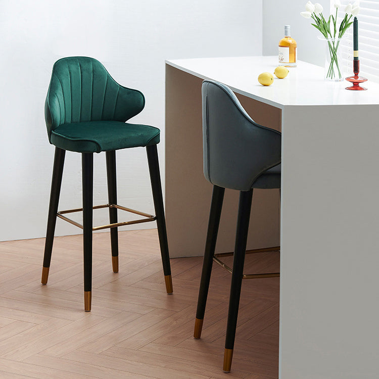 Glam Upholstered Counter Height Stool Adjustable Height Bar Stool Clearhalo 'Bar Furniture' 'Bar Stools' 'bar_stools' 'furn' 'furn_bar_stools' 'Furniture' 'Kitchen & Dining Furniture' 5302689
