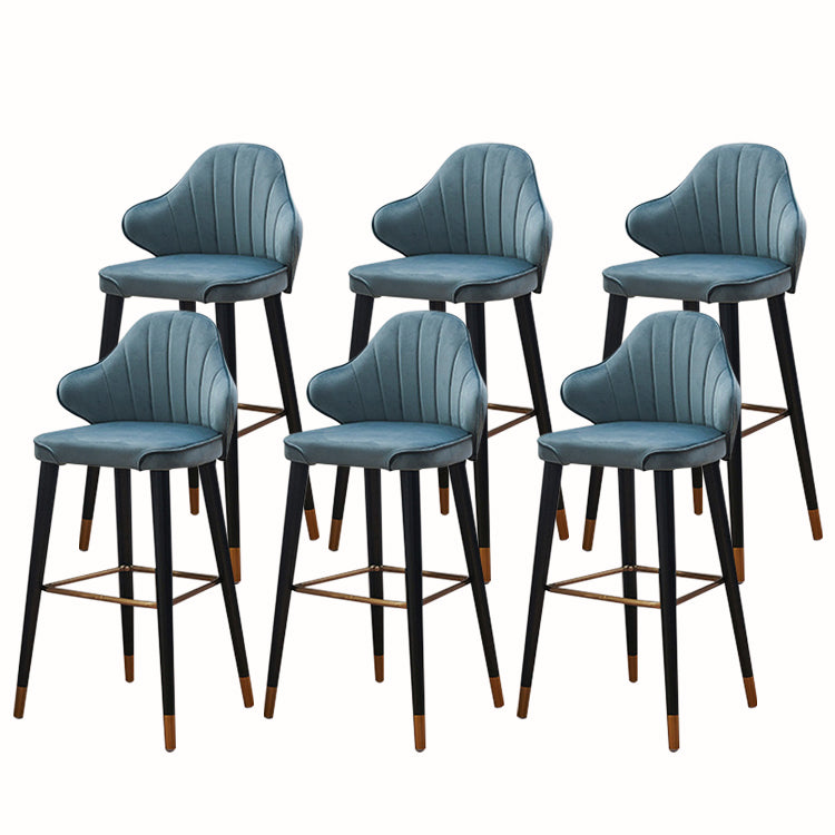 Glam Upholstered Counter Height Stool Adjustable Height Bar Stool Light Blue 6 Piece Set Clearhalo 'Bar Furniture' 'Bar Stools' 'bar_stools' 'furn' 'furn_bar_stools' 'Furniture' 'Kitchen & Dining Furniture' 5302690