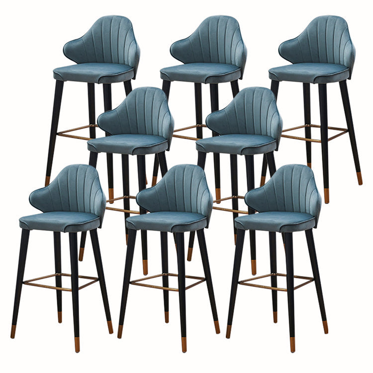Glam Upholstered Counter Height Stool Adjustable Height Bar Stool Light Blue 8 Piece Set Clearhalo 'Bar Furniture' 'Bar Stools' 'bar_stools' 'furn' 'furn_bar_stools' 'Furniture' 'Kitchen & Dining Furniture' 5302692