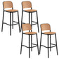 Modern Backrest Armless Counter Stool Plastic Hight Stool with 4 Legs