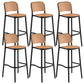 Modern Backrest Armless Counter Stool Plastic Hight Stool with 4 Legs