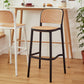 Modern Backrest Armless Counter Stool Plastic Hight Stool with 4 Legs