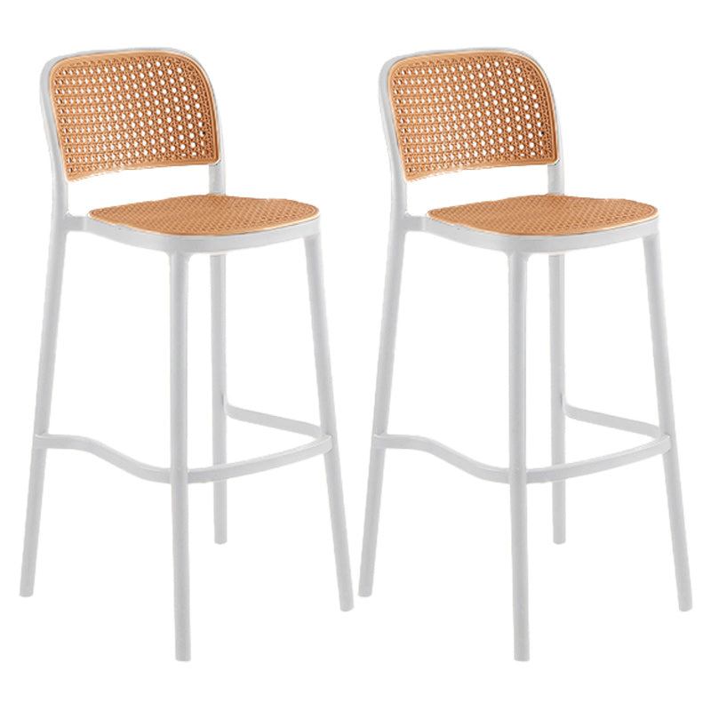 Modern Backrest Armless Counter Stool Plastic Hight Stool with 4 Legs