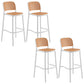 Modern Backrest Armless Counter Stool Plastic Hight Stool with 4 Legs