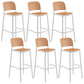 Modern Backrest Armless Counter Stool Plastic Hight Stool with 4 Legs