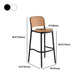 Modern Backrest Armless Counter Stool Plastic Hight Stool with 4 Legs