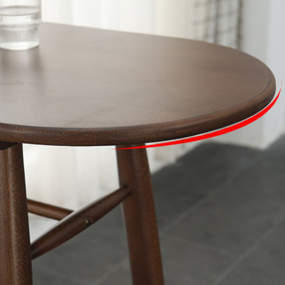 Table de table de bar en bois en chêne moderne 1/2 pièces comptoir en bois avec tabourets en cuir
