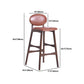 Table de table de bar en bois en chêne moderne 1/2 pièces comptoir en bois avec tabourets en cuir