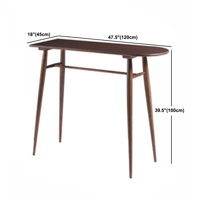 Table de table de bar en bois en chêne moderne 1/2 pièces comptoir en bois avec tabourets en cuir