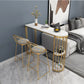 1/3 pièces Glam Gold Iron Bar Table Set White Stone Top Bistro Set avec étagère