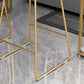 1/3 pièces Glam Gold Iron Bar Table Set White Stone Top Bistro Set avec étagère