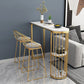 1/3 pièces Glam Gold Iron Bar Table Set White Stone Top Bistro Set avec étagère