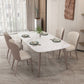 Juego de comedor moderno de piedra sinterizada, juego de comedor rectangular de 1/2/5/7 piezas
