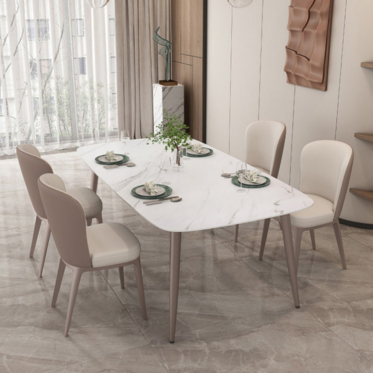 Juego de comedor moderno de piedra sinterizada, juego de comedor rectangular de 1/2/5/7 piezas