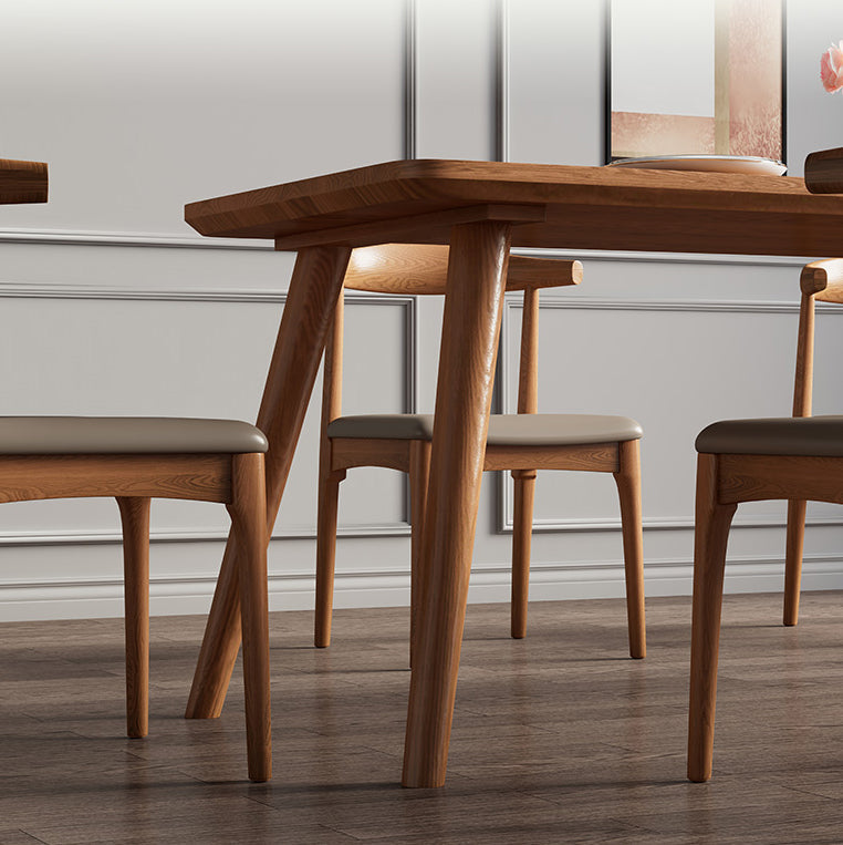 Modern 1/4/5/7 Pieces Dining Set Rectangle Pine Wood Dining Table for Dining Room Kitchen Clearhalo 'Dining Room Sets' 'Dining Tables & Seating' 'dining_room_set' 'furn' 'furn_dining_room_set' 'Furniture' 'Kitchen & Dining Furniture' 5303129