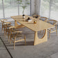 Modern 1/7 Pieces Dining Set Rectangle Pine Wood Dining Table for Dining Room 7 Pieces: Table, 6 Grey Chairs Clearhalo 'Dining Room Sets' 'Dining Tables & Seating' 'dining_room_set' 'furn' 'furn_dining_room_set' 'Furniture' 'Kitchen & Dining Furniture' 5303170