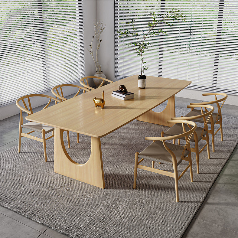 Modern 1/7 Pieces Dining Set Rectangle Pine Wood Dining Table for Dining Room Clearhalo 'Dining Room Sets' 'Dining Tables & Seating' 'dining_room_set' 'furn' 'furn_dining_room_set' 'Furniture' 'Kitchen & Dining Furniture' 5303173