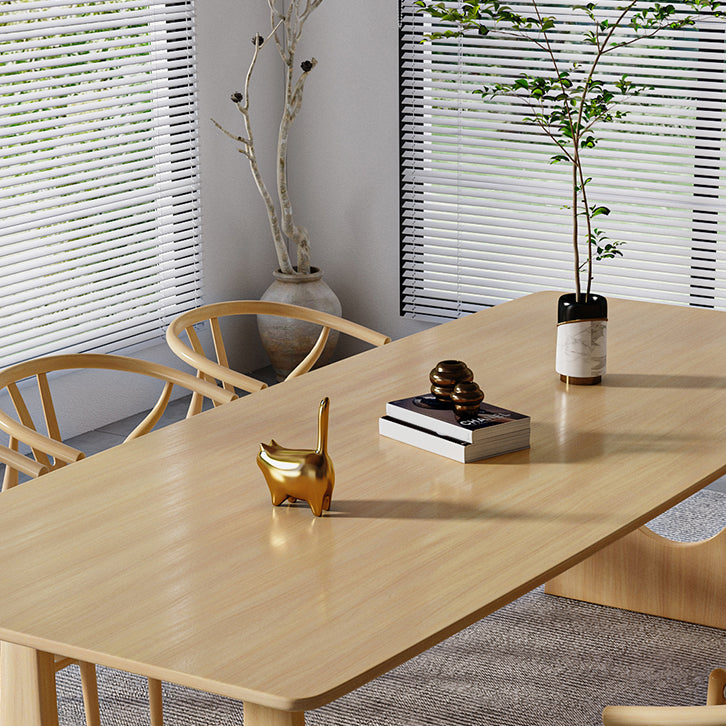 Modern 1/7 Pieces Dining Set Rectangle Pine Wood Dining Table for Dining Room Clearhalo 'Dining Room Sets' 'Dining Tables & Seating' 'dining_room_set' 'furn' 'furn_dining_room_set' 'Furniture' 'Kitchen & Dining Furniture' 5303178
