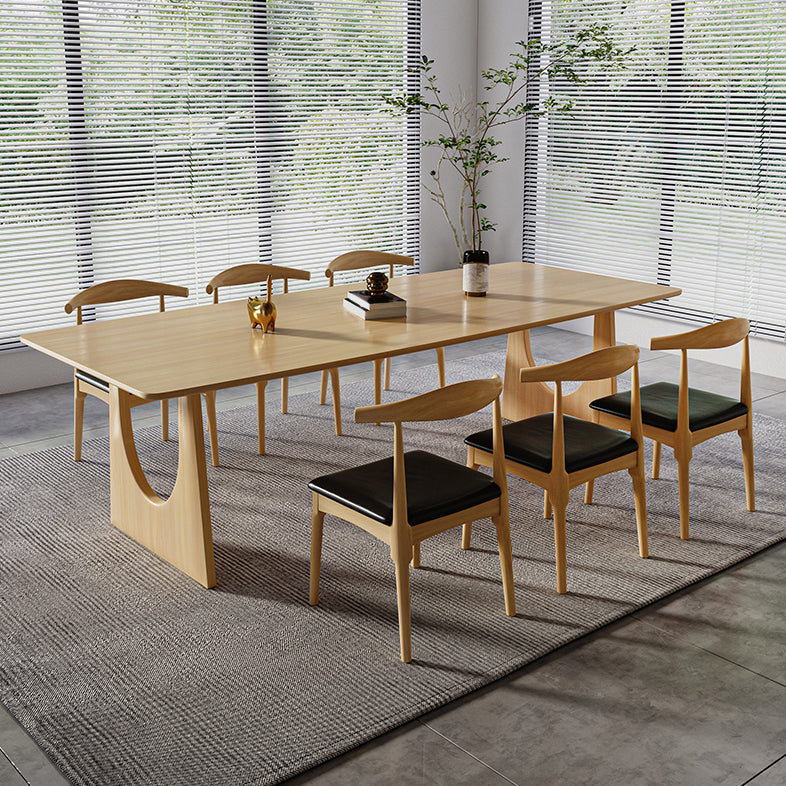 Modern 1/7 Pieces Dining Set Rectangle Pine Wood Dining Table for Dining Room Clearhalo 'Dining Room Sets' 'Dining Tables & Seating' 'dining_room_set' 'furn' 'furn_dining_room_set' 'Furniture' 'Kitchen & Dining Furniture' 5303183