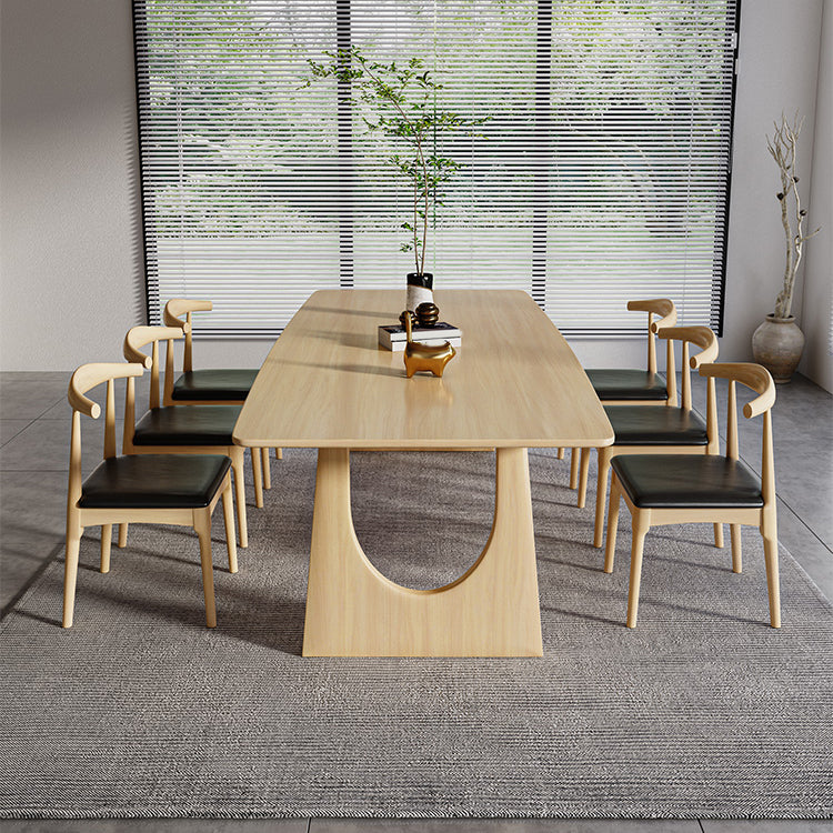 Modern 1/7 Pieces Dining Set Rectangle Pine Wood Dining Table for Dining Room Clearhalo 'Dining Room Sets' 'Dining Tables & Seating' 'dining_room_set' 'furn' 'furn_dining_room_set' 'Furniture' 'Kitchen & Dining Furniture' 5303184