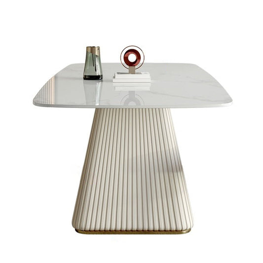 Nordic Glam Sintered Stone Dining Rectangle Table Set 1/4/5/6/7 Pieces Dining Set Clearhalo 'Dining Room Sets' 'Dining Tables & Seating' 'dining_room_set' 'furn' 'furn_dining_room_set' 'Furniture' 'Kitchen & Dining Furniture' 5303206