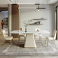 Nordic Glam Sintered Stone Dining Rectangle Table Set 1/4/5/6/7 Pieces Dining Set Clearhalo 'Dining Room Sets' 'Dining Tables & Seating' 'dining_room_set' 'furn' 'furn_dining_room_set' 'Furniture' 'Kitchen & Dining Furniture' 5303207