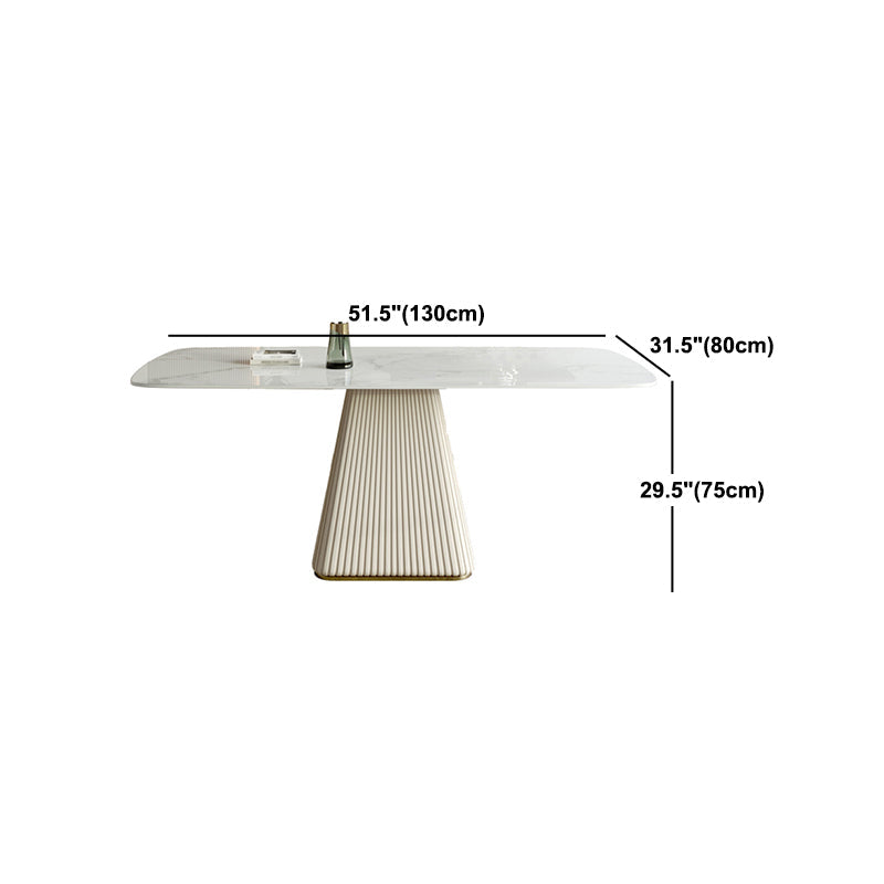 Nordic Glam Sintered Stone Dining Rectangle Table Set 1/4/5/6/7 Pieces Dining Set Clearhalo 'Dining Room Sets' 'Dining Tables & Seating' 'dining_room_set' 'furn' 'furn_dining_room_set' 'Furniture' 'Kitchen & Dining Furniture' 5303211