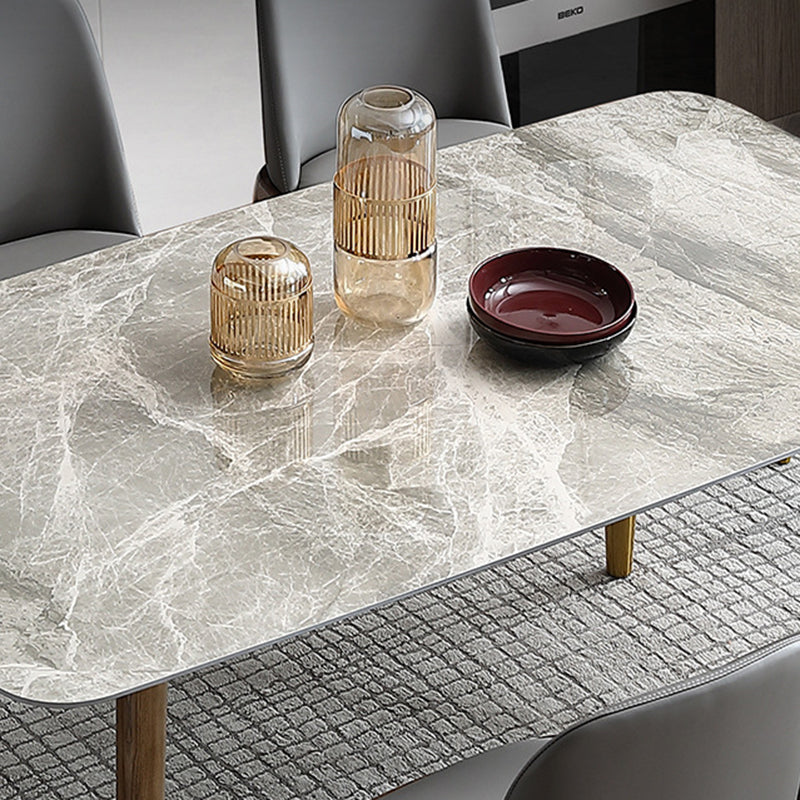 Mesa de comedor moderna de mediados de siglo Mesa de comedor de piedra con 4 patas