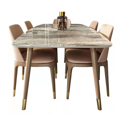 Mesa de comedor moderna de mediados de siglo Mesa de comedor de piedra con 4 patas
