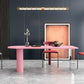 キッチン用の木製カウンターテーブルの特殊ダイニングテーブルのモダンピンク