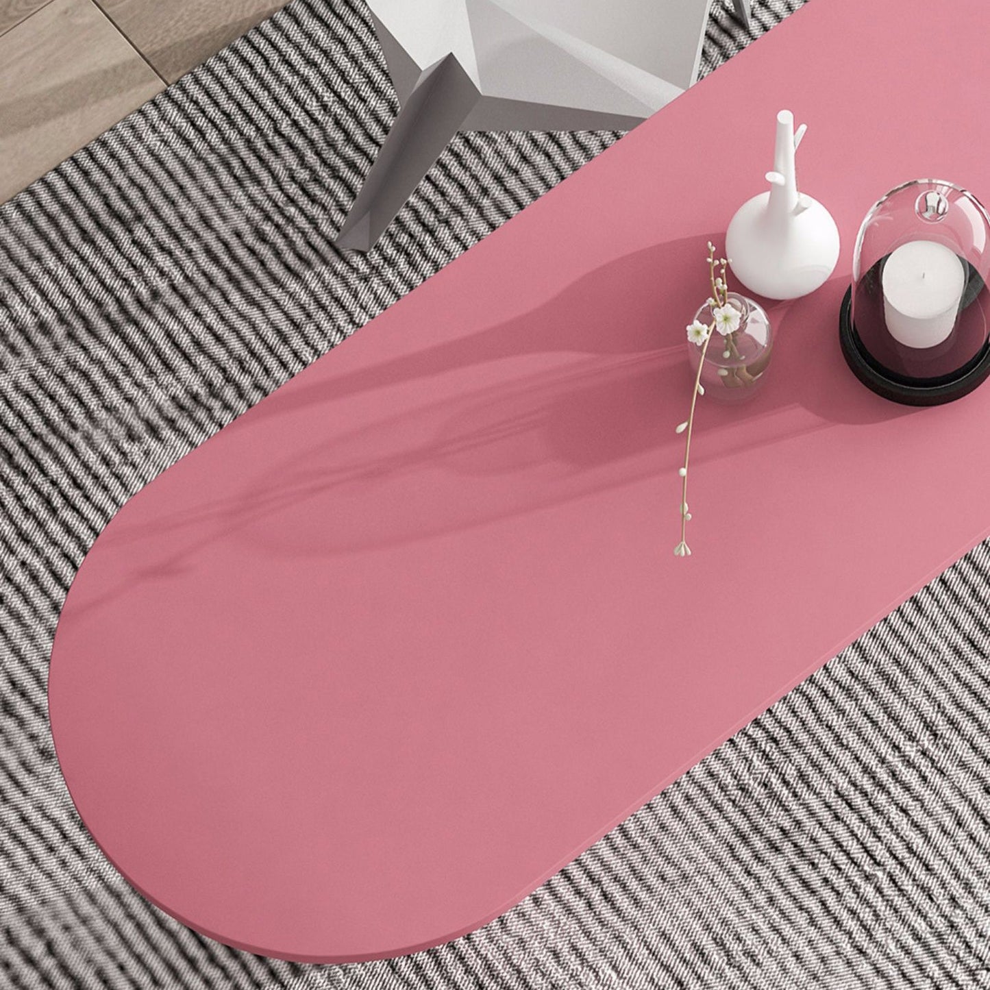 キッチン用の木製カウンターテーブルの特殊ダイニングテーブルのモダンピンク