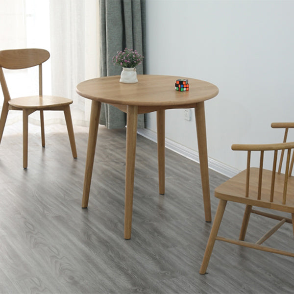 Round Dining Table Natural Contemporary Style Solid Wood Dinner Table for Home Kitchen