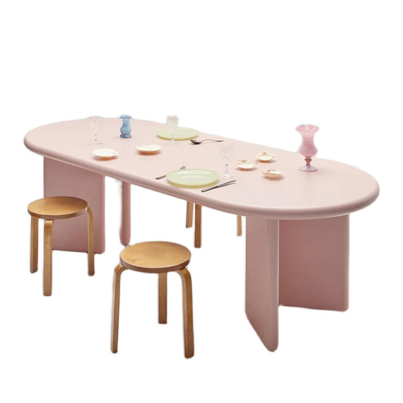 Table à double piédestal à bois massif de style contemporain table de salle à manger pour la maison