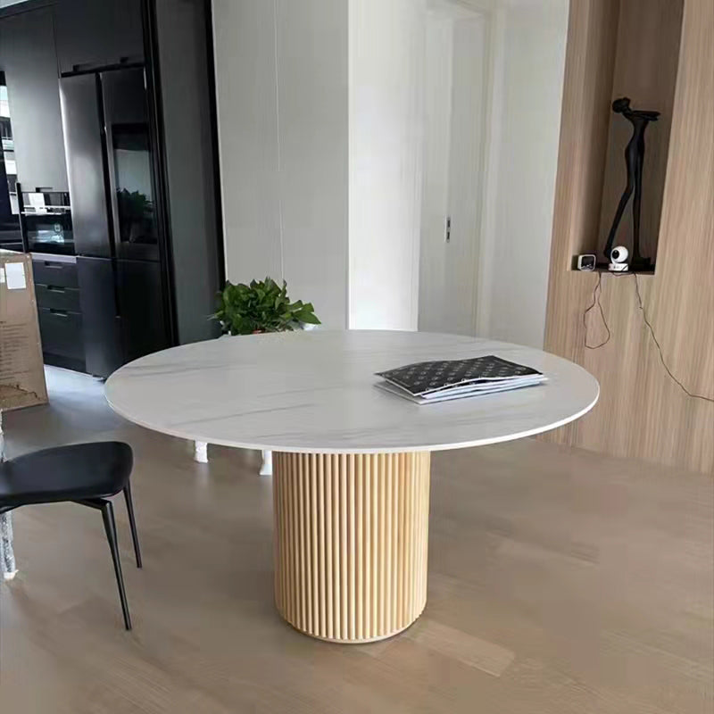 Table à manger ronde en bois massif de Style moderne, pour la cuisine, meubles de maison