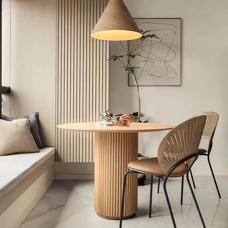 Table à manger ronde en bois massif de Style moderne, pour la cuisine, meubles de maison
