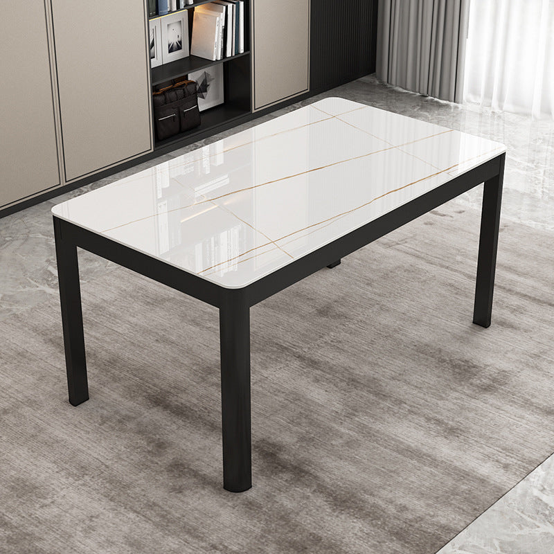 Modern Black in Glass Counter Table Rectangle Dining Table for Kitchen White https: res.litfad.com site img item 2022 07 24 5303408 1200x1200.jpg Without Chairs Clearhalo 'Dining Tables & Seating' 'Dining Tables' 'dining_table' 'furn' 'furn_dining_table' 'Furniture' 'Kitchen & Dining Furniture' 5303408