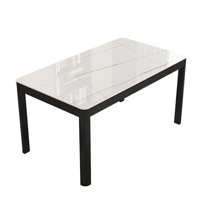 Modern Black in Glass Counter Table Rectangle Dining Table for Kitchen White https: res.litfad.com site img item 2022 07 29 5303415 1200x1200.jpg Without Chairs Clearhalo 'Dining Tables & Seating' 'Dining Tables' 'dining_table' 'furn' 'furn_dining_table' 'Furniture' 'Kitchen & Dining Furniture' 5303409