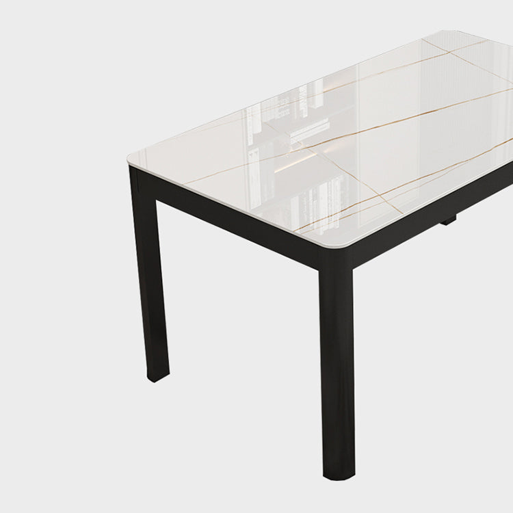 Modern Black in Glass Counter Table Rectangle Dining Table for Kitchen Clearhalo 'Dining Tables & Seating' 'Dining Tables' 'dining_table' 'furn' 'furn_dining_table' 'Furniture' 'Kitchen & Dining Furniture' 5303412