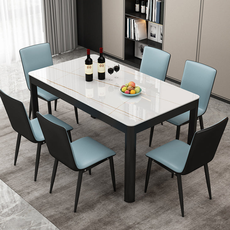 Modern Black in Glass Counter Table Rectangle Dining Table for Kitchen Clearhalo 'Dining Tables & Seating' 'Dining Tables' 'dining_table' 'furn' 'furn_dining_table' 'Furniture' 'Kitchen & Dining Furniture' 5303418