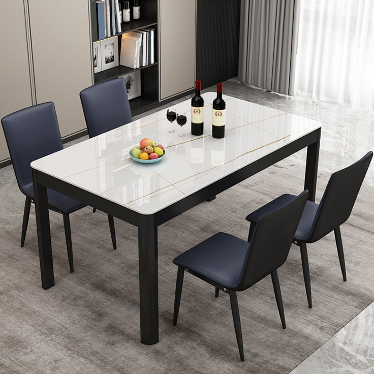 Modern Black in Glass Counter Table Rectangle Dining Table for Kitchen Clearhalo 'Dining Tables & Seating' 'Dining Tables' 'dining_table' 'furn' 'furn_dining_table' 'Furniture' 'Kitchen & Dining Furniture' 5303419