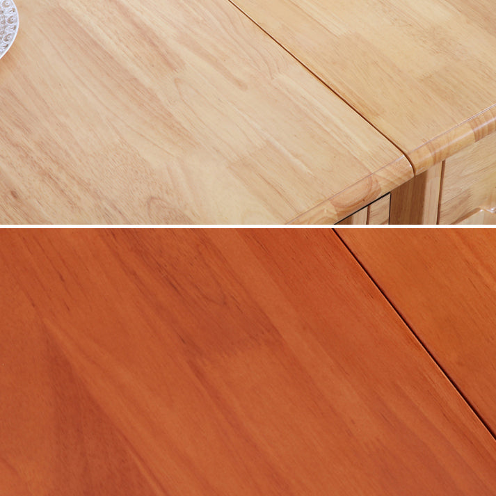 Mid-Century Dining Site Table Rubberwood Solid Wood Folding Dining Table (only Table)