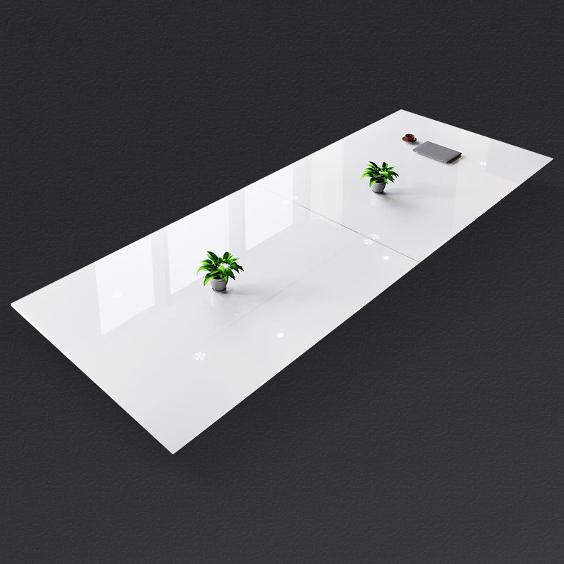 Tavolo da pranzo rettangolare contemporaneo in acciaio tavolo da pranzo in vetro per sala da pranzo