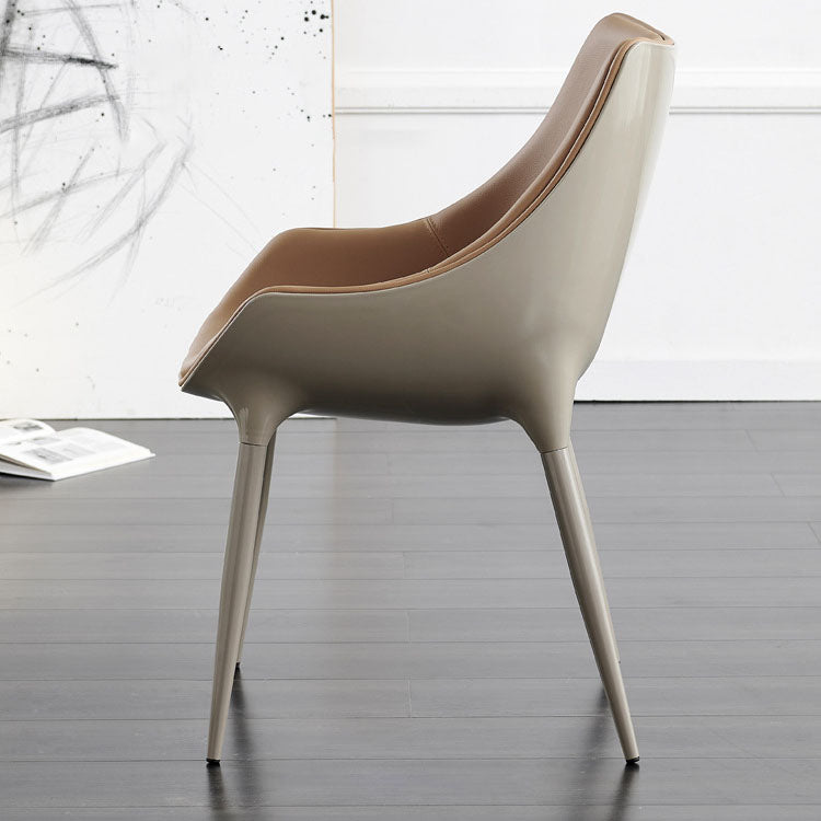 Chaise de salle à manger en métal contemporain meubles letéraux en arrière en finition mate pour la maison
