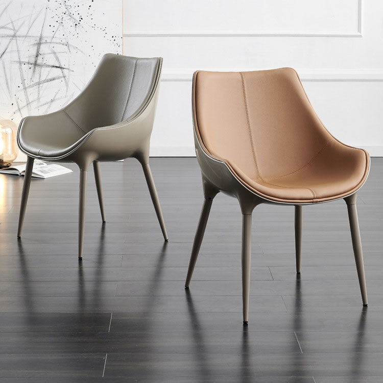 Chaise de salle à manger en métal contemporain meubles letéraux en arrière en finition mate pour la maison