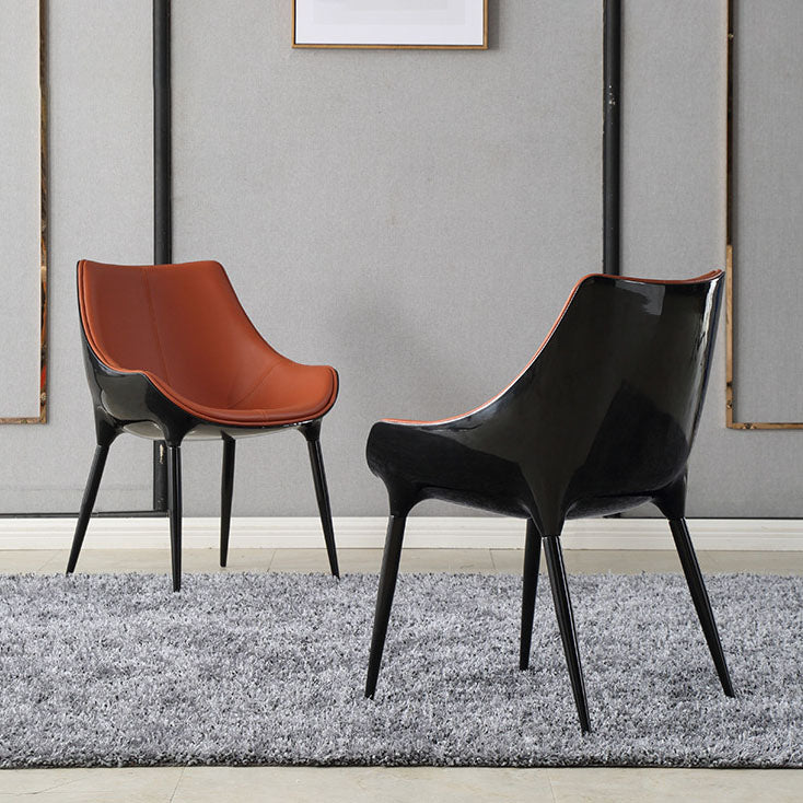 Chaise de salle à manger en métal contemporain meubles letéraux en arrière en finition mate pour la maison