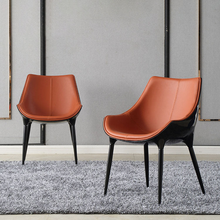 Chaise de salle à manger en métal contemporain meubles letéraux en arrière en finition mate pour la maison